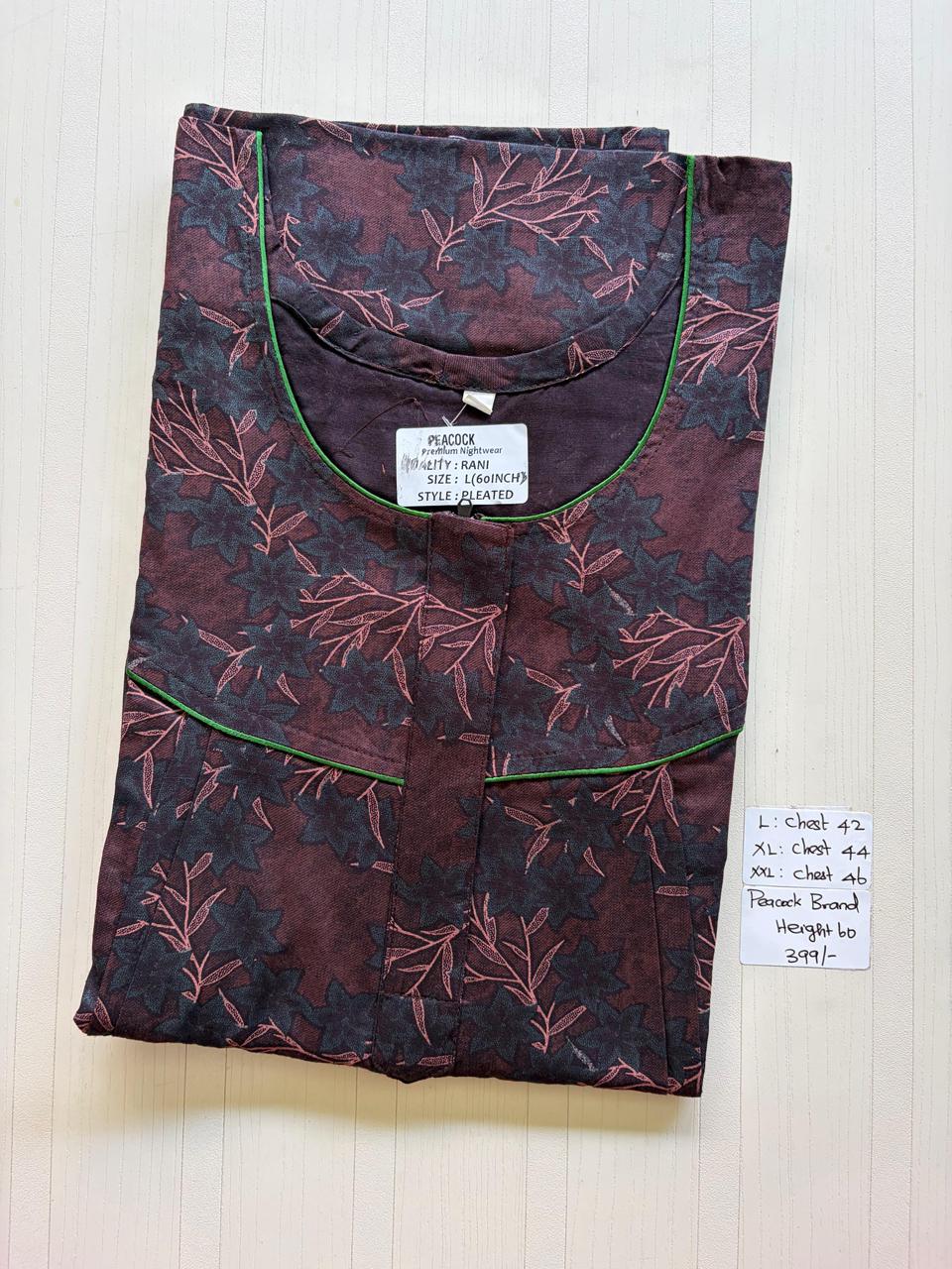 AASHP 155 Height Peacock Pleats Zip Nighty DD BP HP EPS