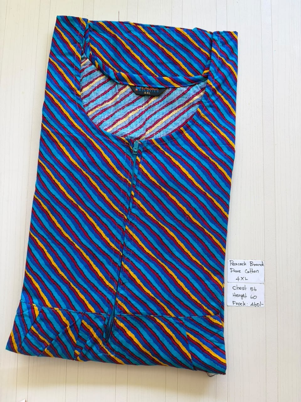 AASBP043 Peacock Pleats Zip Nighty BP