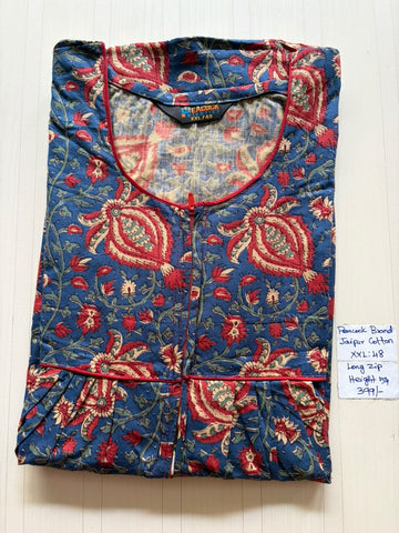 AASBP 420 Peacock Pleats Long Zip Nighty BP DPS