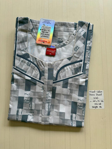 MCS 062 Ponni's Mixed Cotton Zip Nighty