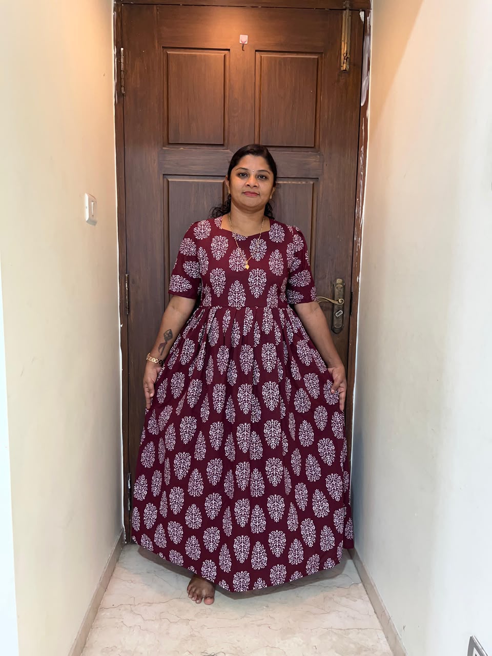 MFS 473 Height Peacock maxi frock YY1