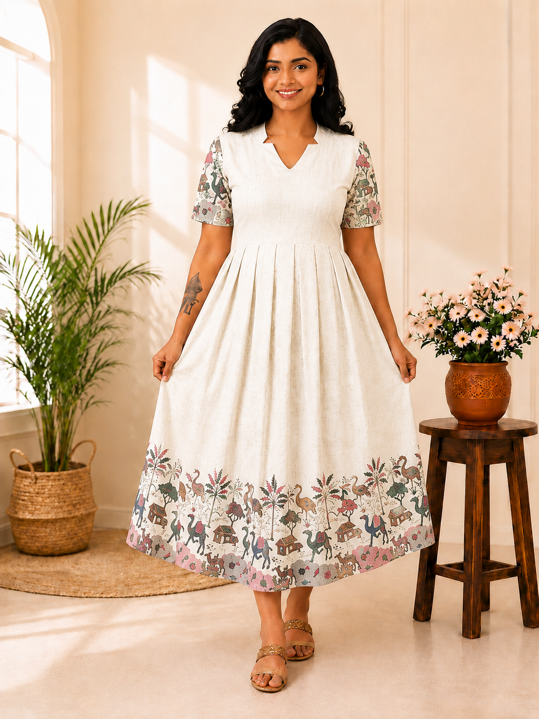 MFS5008 Peacock maxi frock MM1