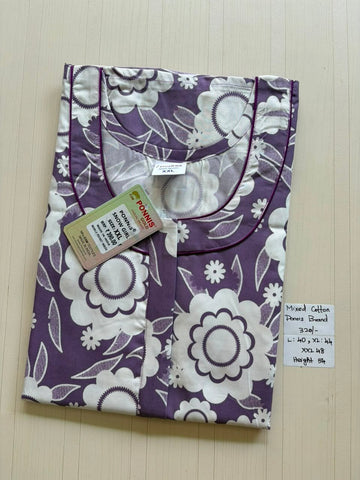 MCS 036 Ponni's Mixed Cotton Zip Nighty