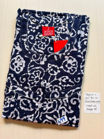 BJS 1108 Jessica Pleats Batik Nighty 550