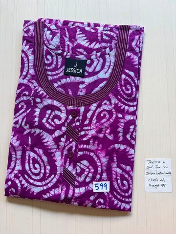BJS 1053 Jessica VV AL Batik Nighty 550