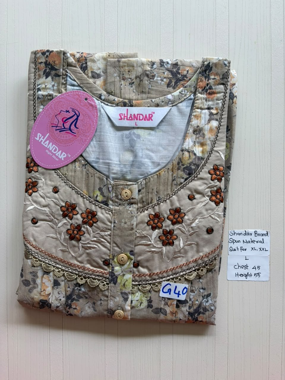 BSS 539 Shandar Spun nighty