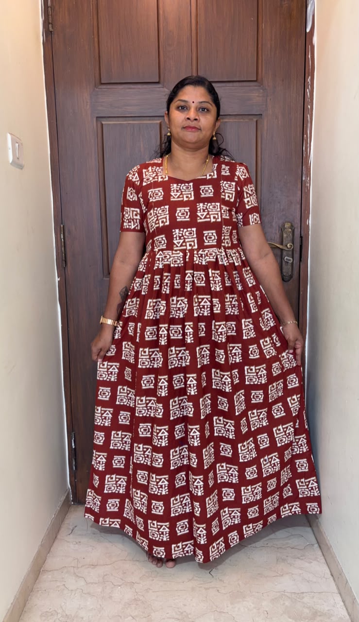 MFS187 Peacock Feeding maxi frock Jyoti FD FM1
