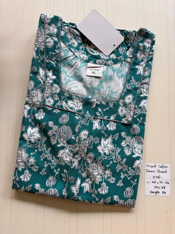 MCS 067 Ponni's Mixed Cotton Zip Nighty