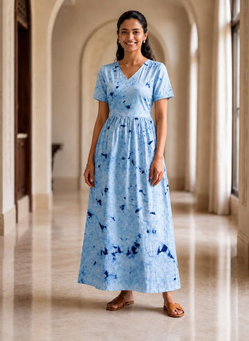 MFS 241 Peacock maxi frock YY1