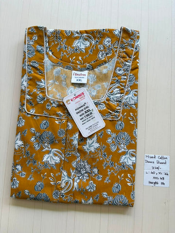 MCS 013 Ponni's Mixed Cotton Zip Nighty