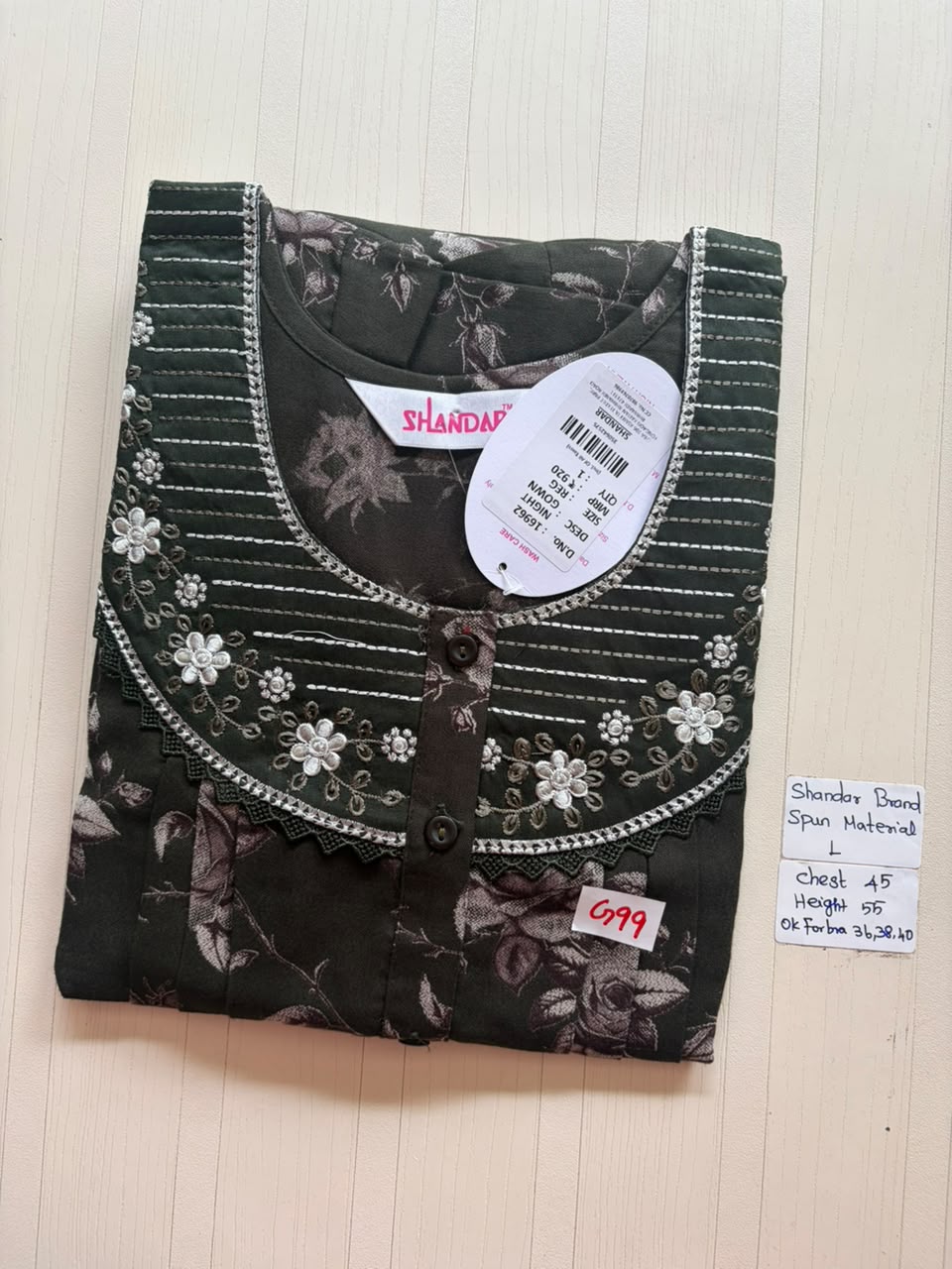 BSS 241 Shandar Spun nighty