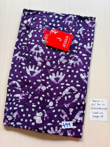 BJS 1101 Jessica Pleats Batik Nighty 550