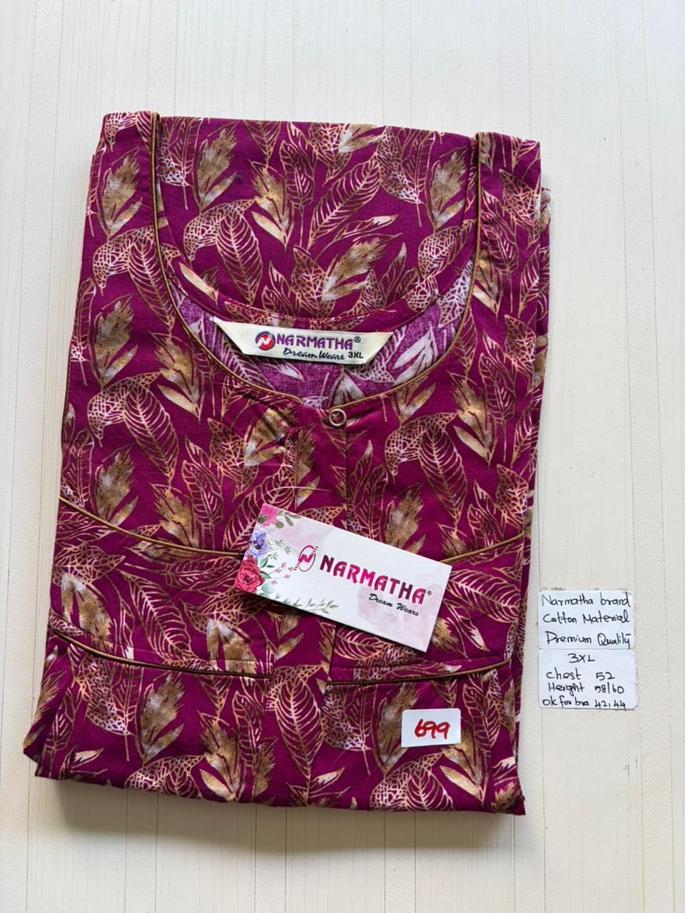 DNS 026 Height Narmatha Pleats Zip Nighty