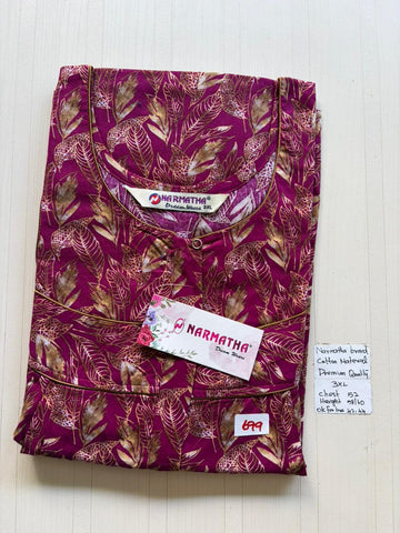 DNS 026 Height Narmatha Pleats Zip Nighty