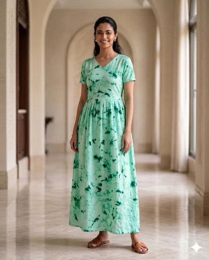 MFS 231 Peacock maxi frock YY1