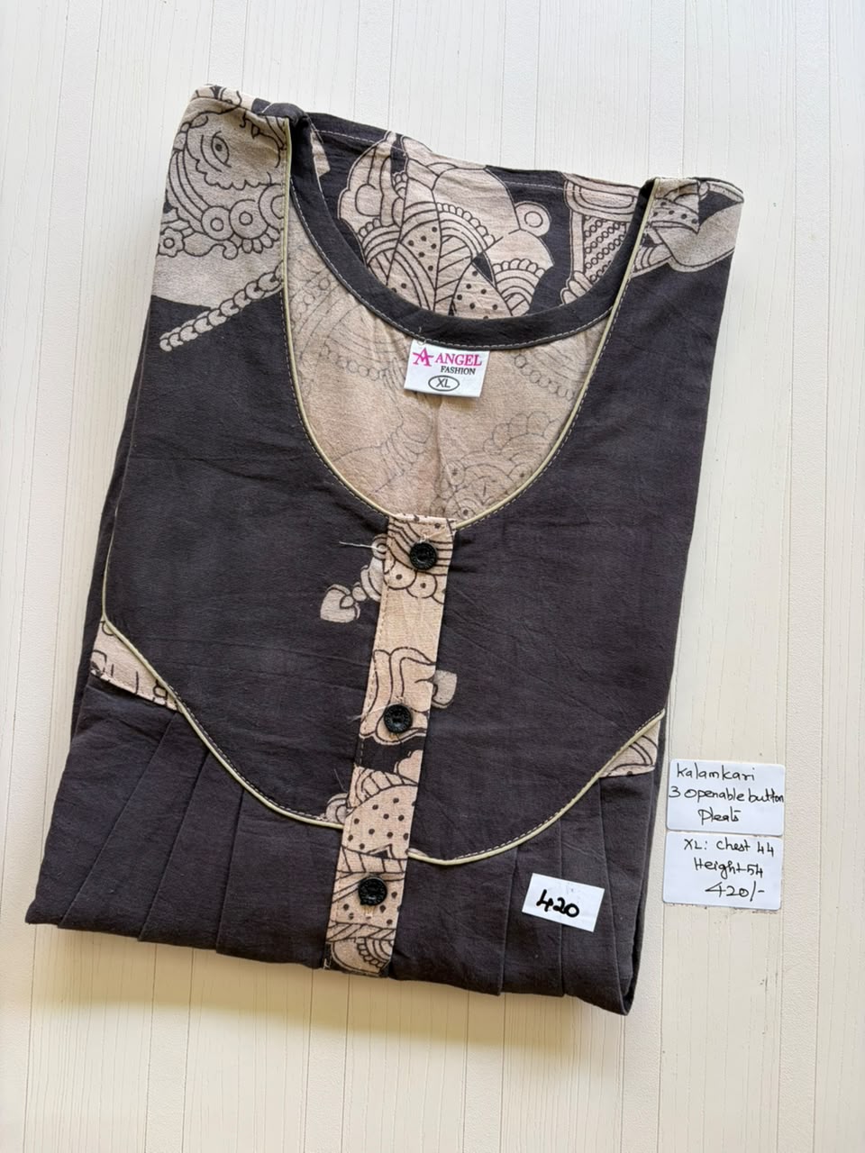 AASBP 219 Peacock Pleats Kalamkari Nighty BP CPS