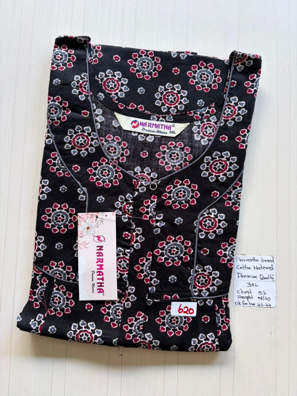 DNS 047 Height Narmatha Pleats Zip Nighty