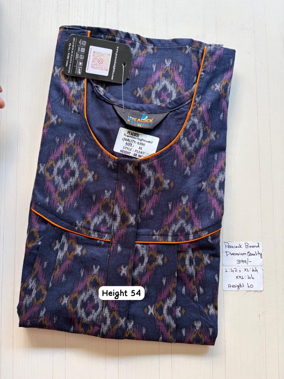 AAS5262 Peacock pleats Zip premium quality BP DD CPS DPS Height 54