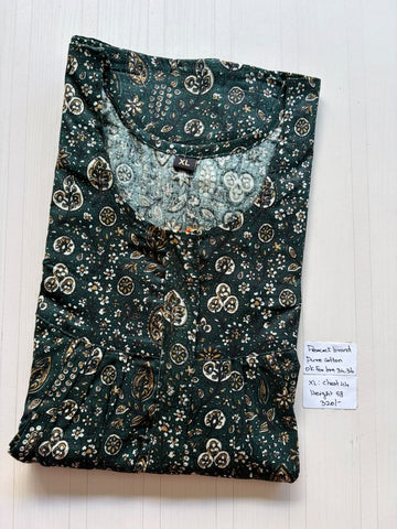 AASHP 184 Height Peacock Pleats Zip Nighty BP HP CPS