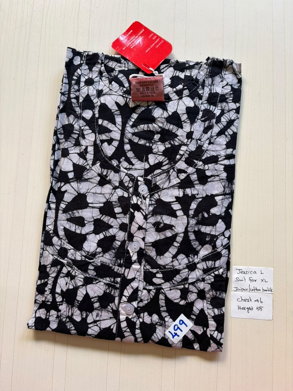 BJS 1088 Jessica Pleats Batik Nighty 550