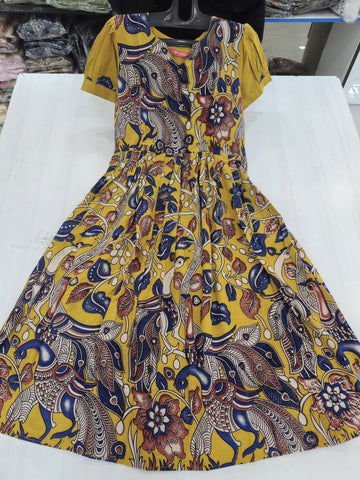 MFS 390 Peacock Kalamkari Maxi Frock YY1