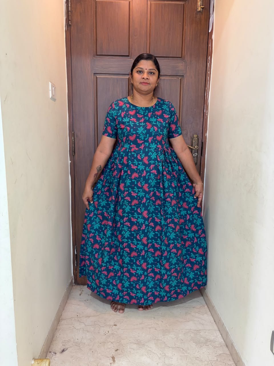 MFS 379 Peacock Maxi Frock YY1