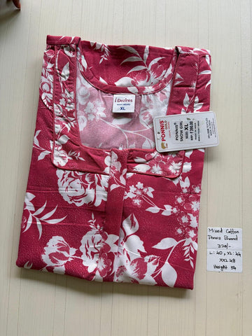 MCS 065 Ponni's Mixed Cotton Zip Nighty