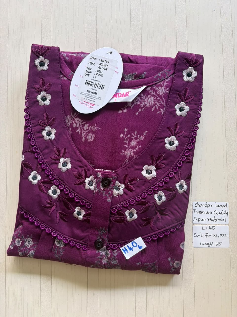 BS373 Shandar Spun nighty