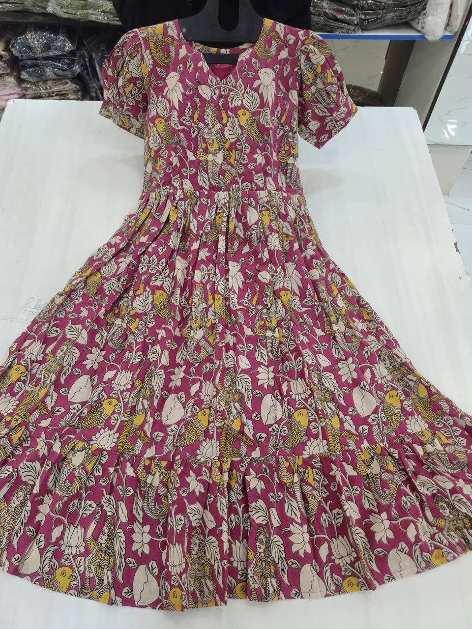 MFS 392 Peacock Kalamkari Maxi Frock YY1