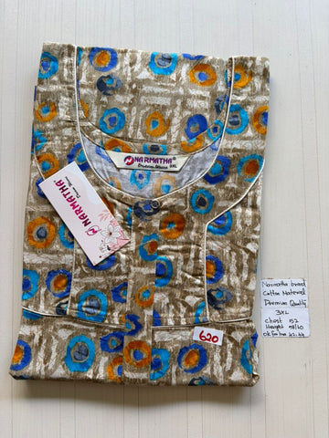 DNS 054 Height Narmatha Pleats Zip Nighty