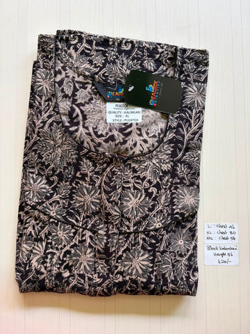 MKS024 Block Kalamkari peacock Pleats zip BP HEIGHT 56'