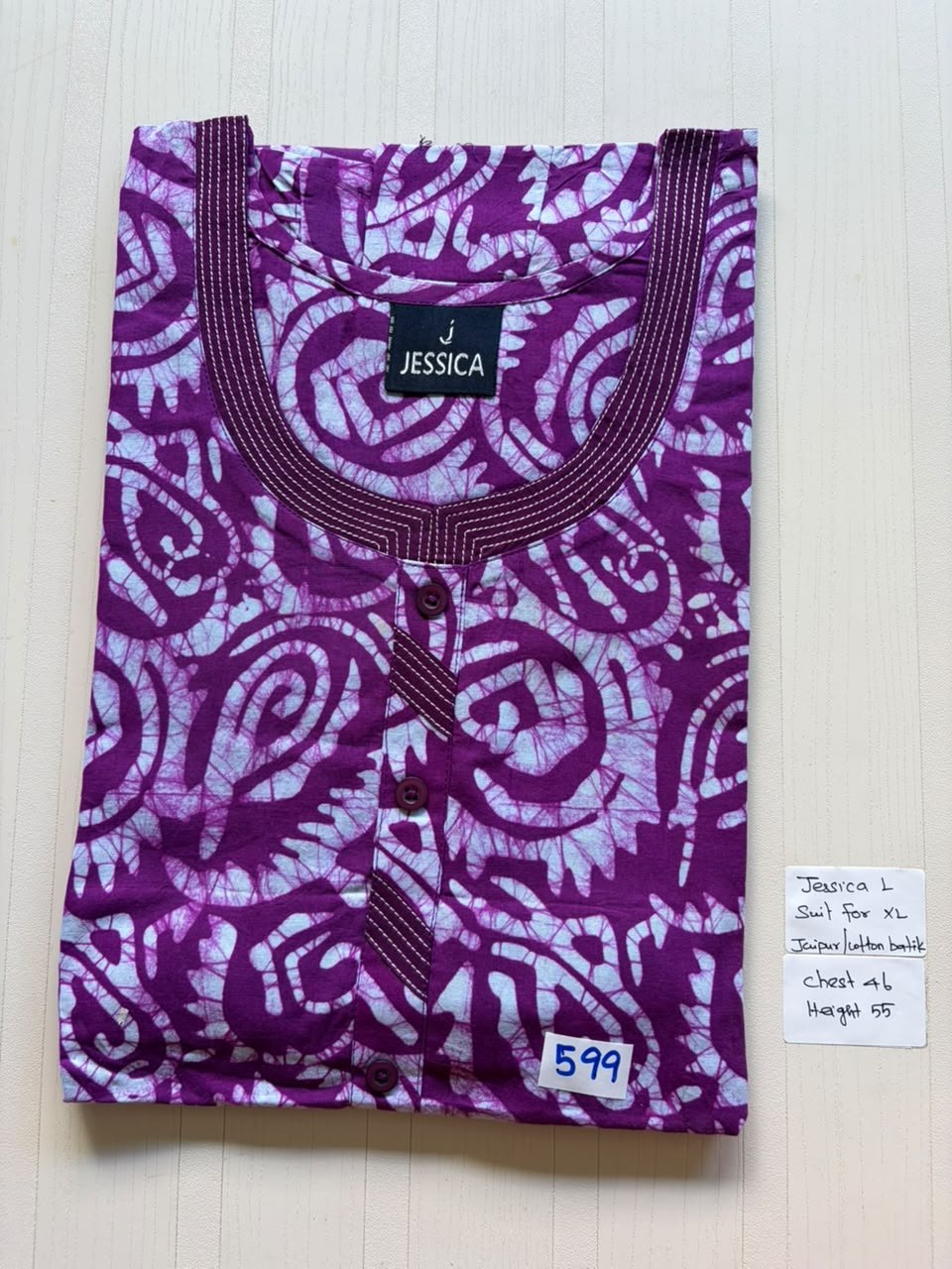 BJS 1040 Jessica VV AL Batik Nighty 550