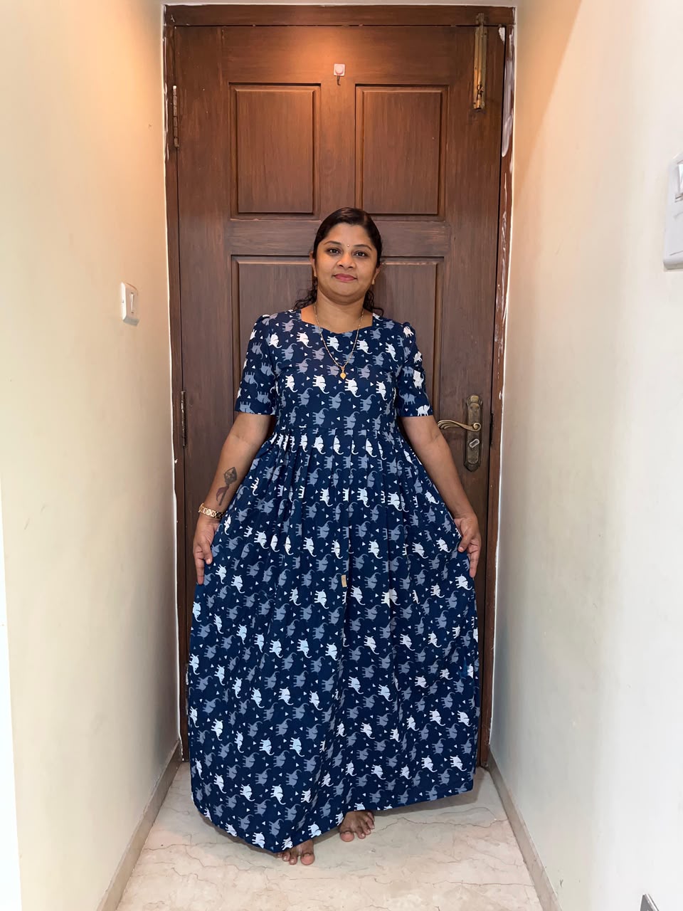 MFS 476 Height Peacock maxi frock YY1