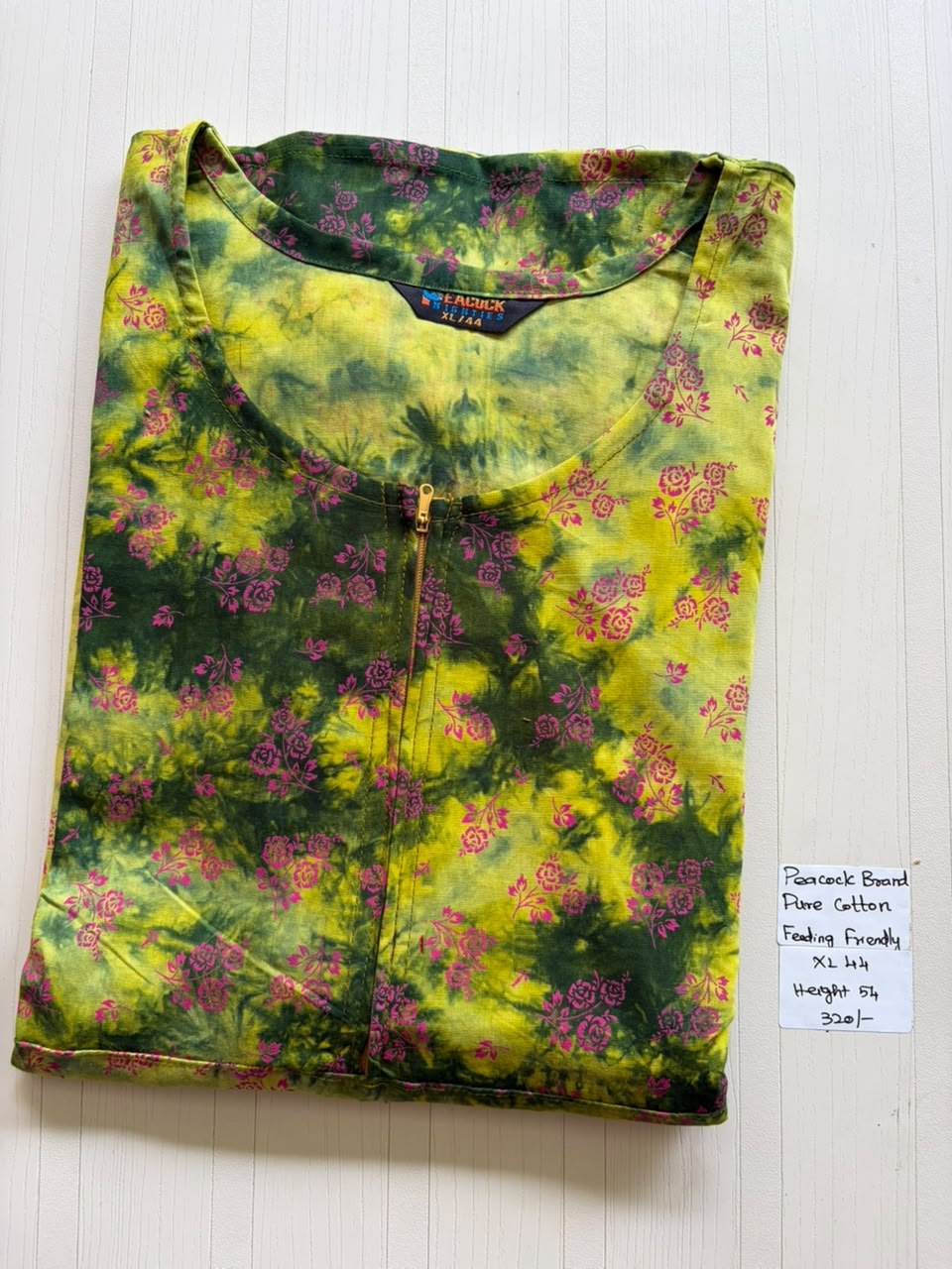 AASBP 084 Peacock Pleats Zip Nighty BP CPS