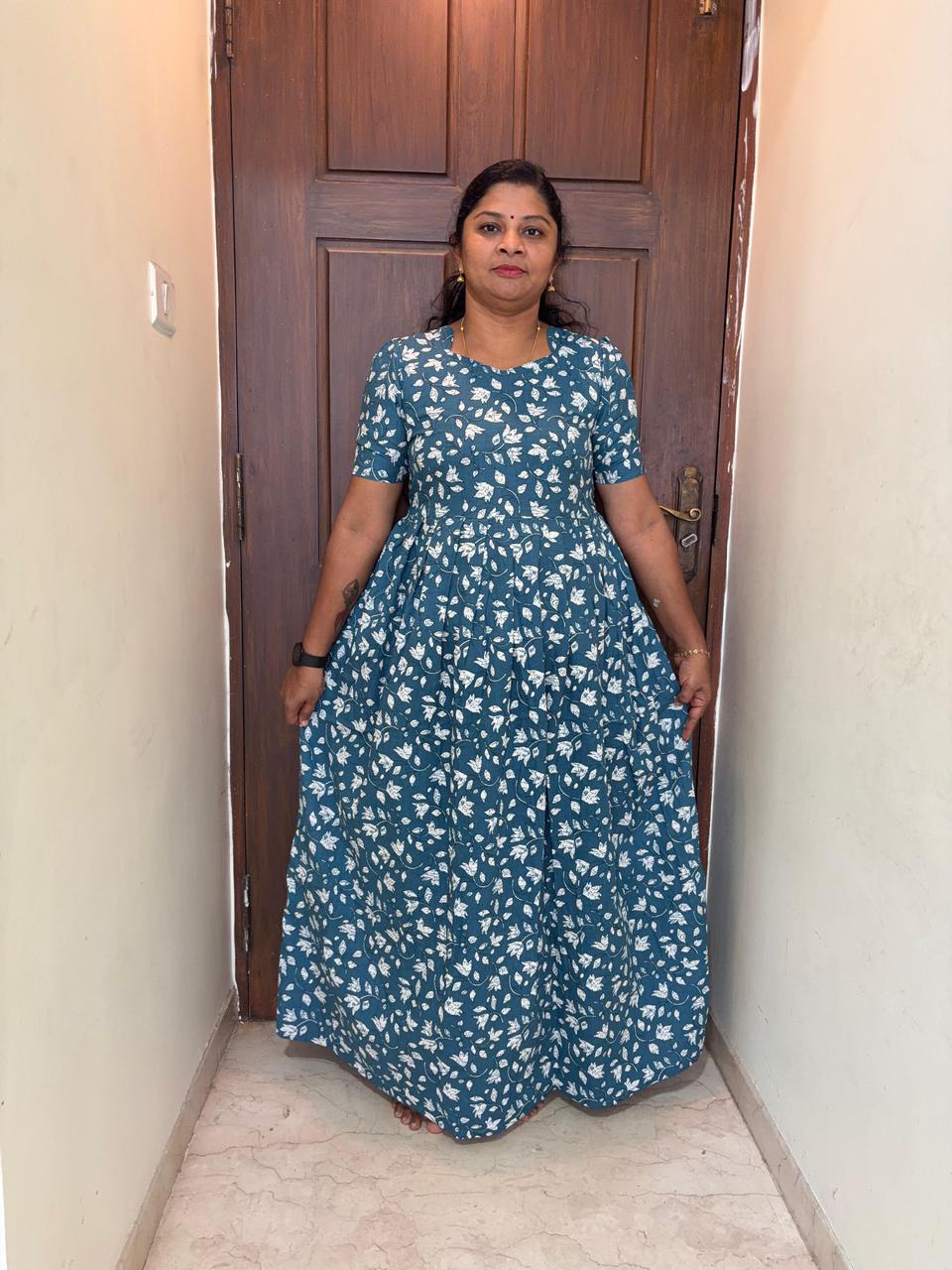 MFS130 Peacock maxi feeding frock FD FM1