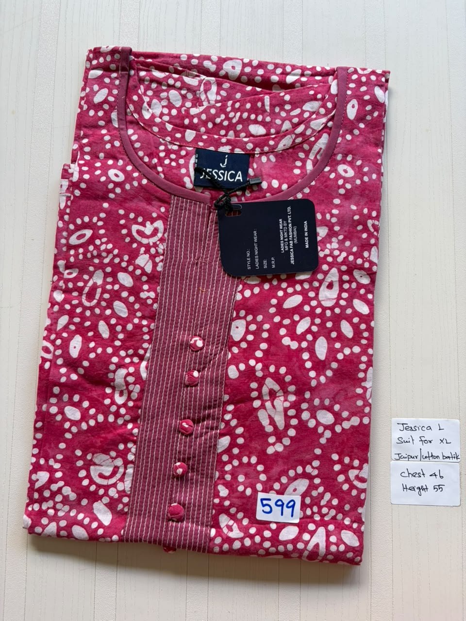 BJS 1045 Jessica VV AL Batik Nighty 550