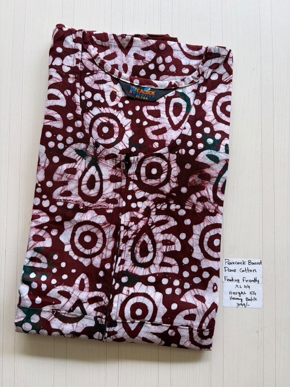 AASBP 091 Peacock Pleats Zip Batik Nighty BP CPS