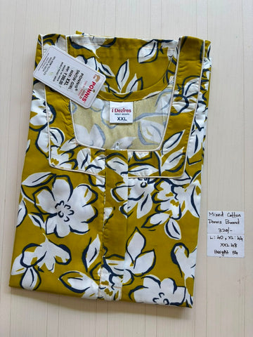 MCS 012 Ponni's Mixed Cotton Zip Nighty