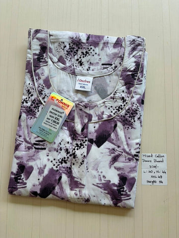 MCS 028 Ponni's Mixed Cotton Zip Nighty