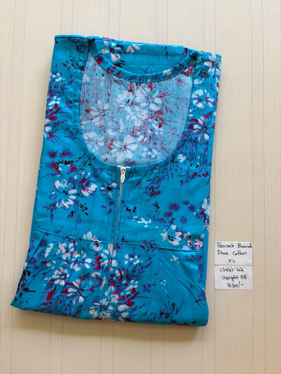 AASHP041 Peacock Pleats Zip Nighty HP BP