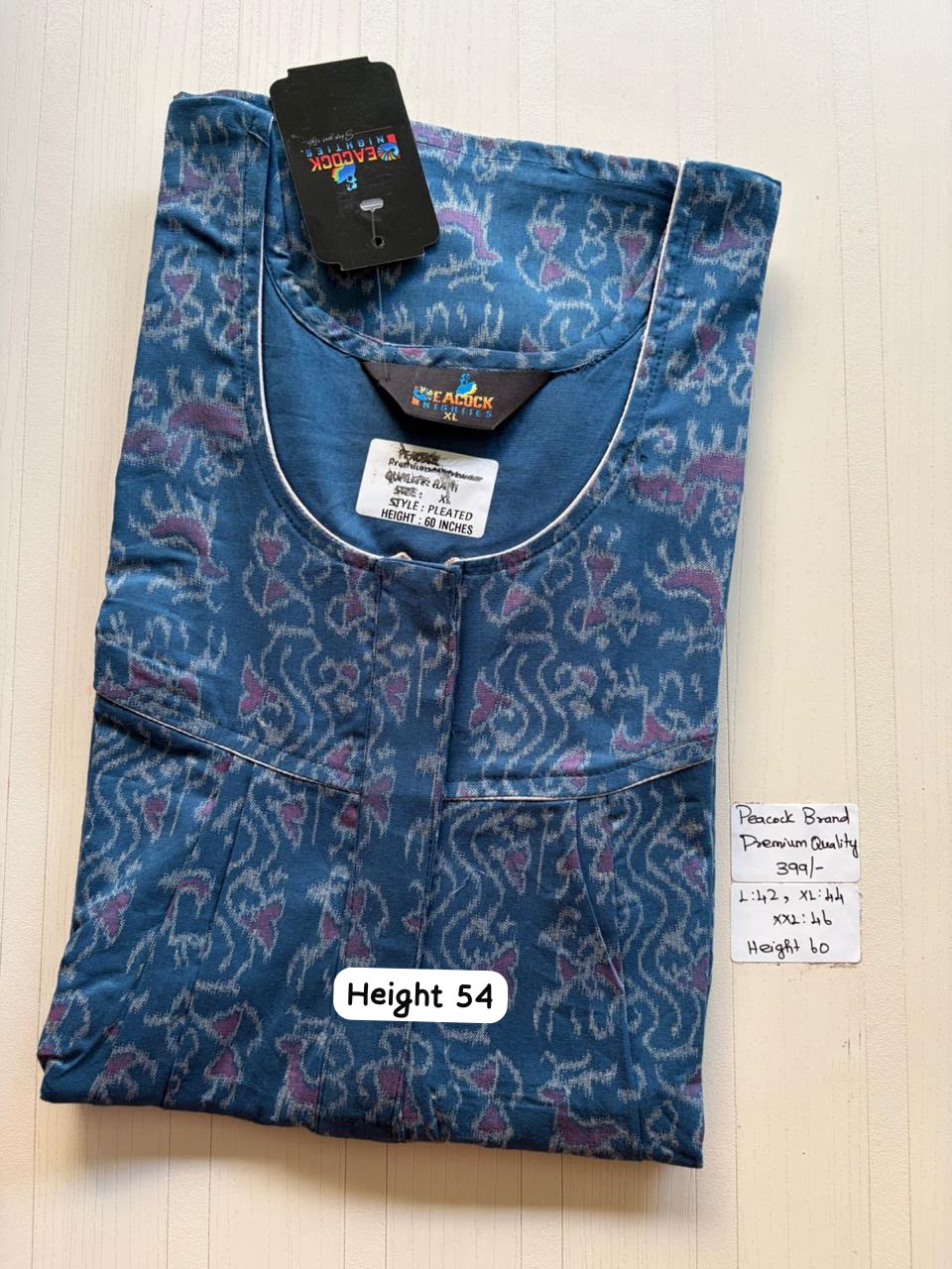 AAS5253 Peacock pleats Zip premium quality BP DD CPS DPS Height 54