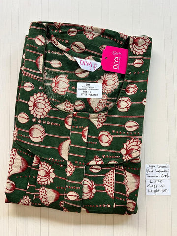AKS058 Height Block Kalamkari peacock Pleats zip DD