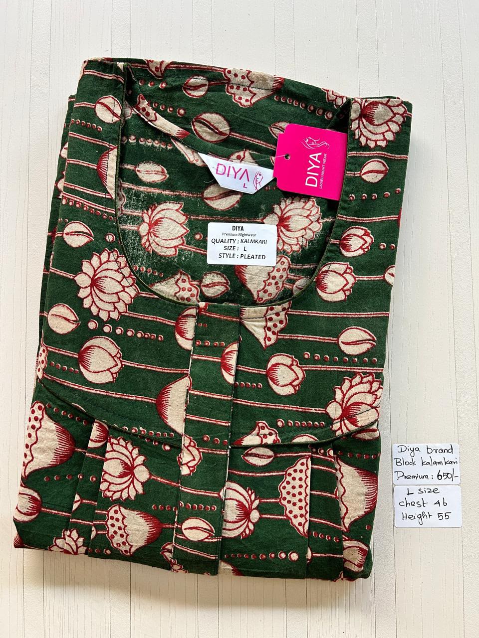 AKS058 Height Block Kalamkari peacock Pleats zip DD
