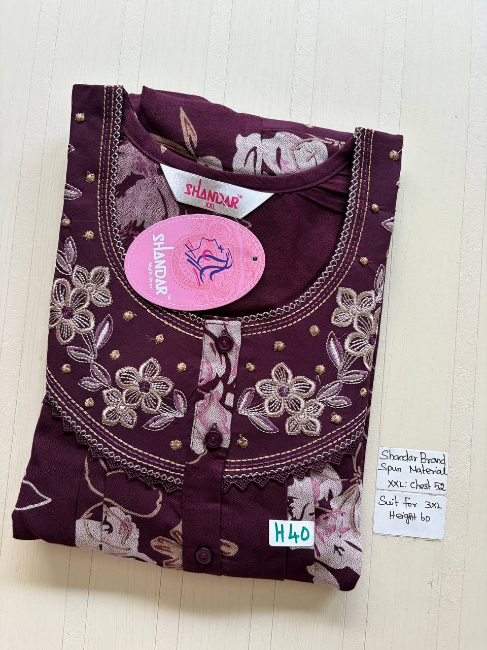 Dss 348 Shandar Spun nighty
