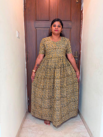 MFS 294 Peacock Height Kalamkari maxi frock YY1 YY2