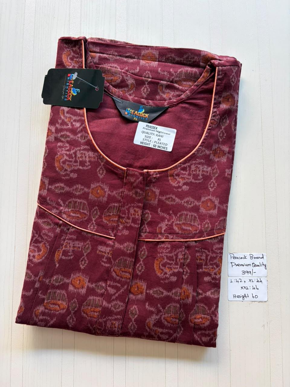 AAS5218 Peacock pleats Zip premium quality BP HP DD BPS Height 60