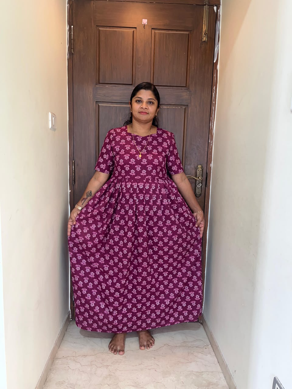 MFS 478 Height Peacock maxi frock YY1