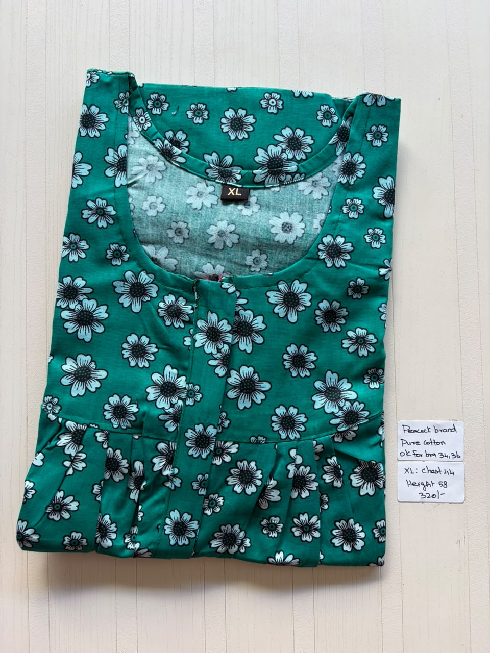 AASHP 202 Height Peacock Pleats Zip Nighty BP HP CPS