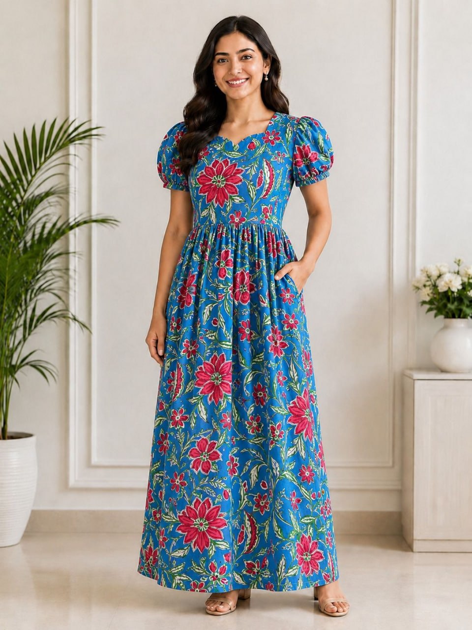 MFS 442 Height Peacock maxi frock YY1 YY2