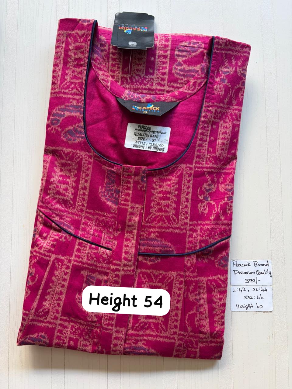 AAS5270 Peacock pleats Zip premium quality BP DD CPS DPS Height 54